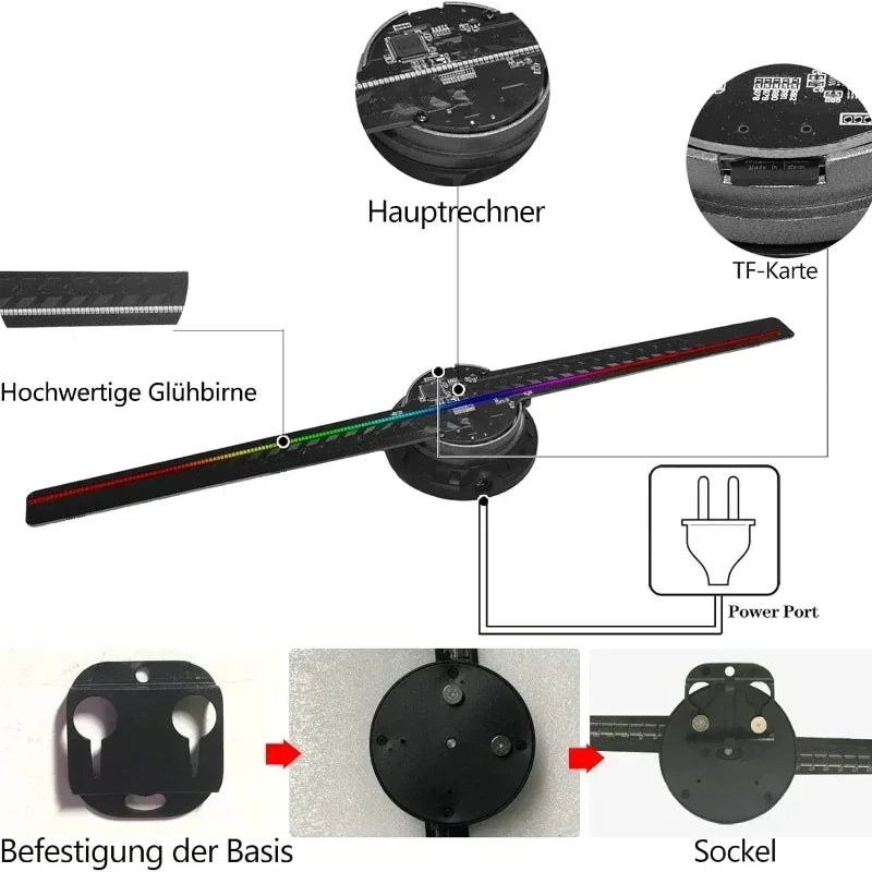 3D Holographic Advertising Display Fan