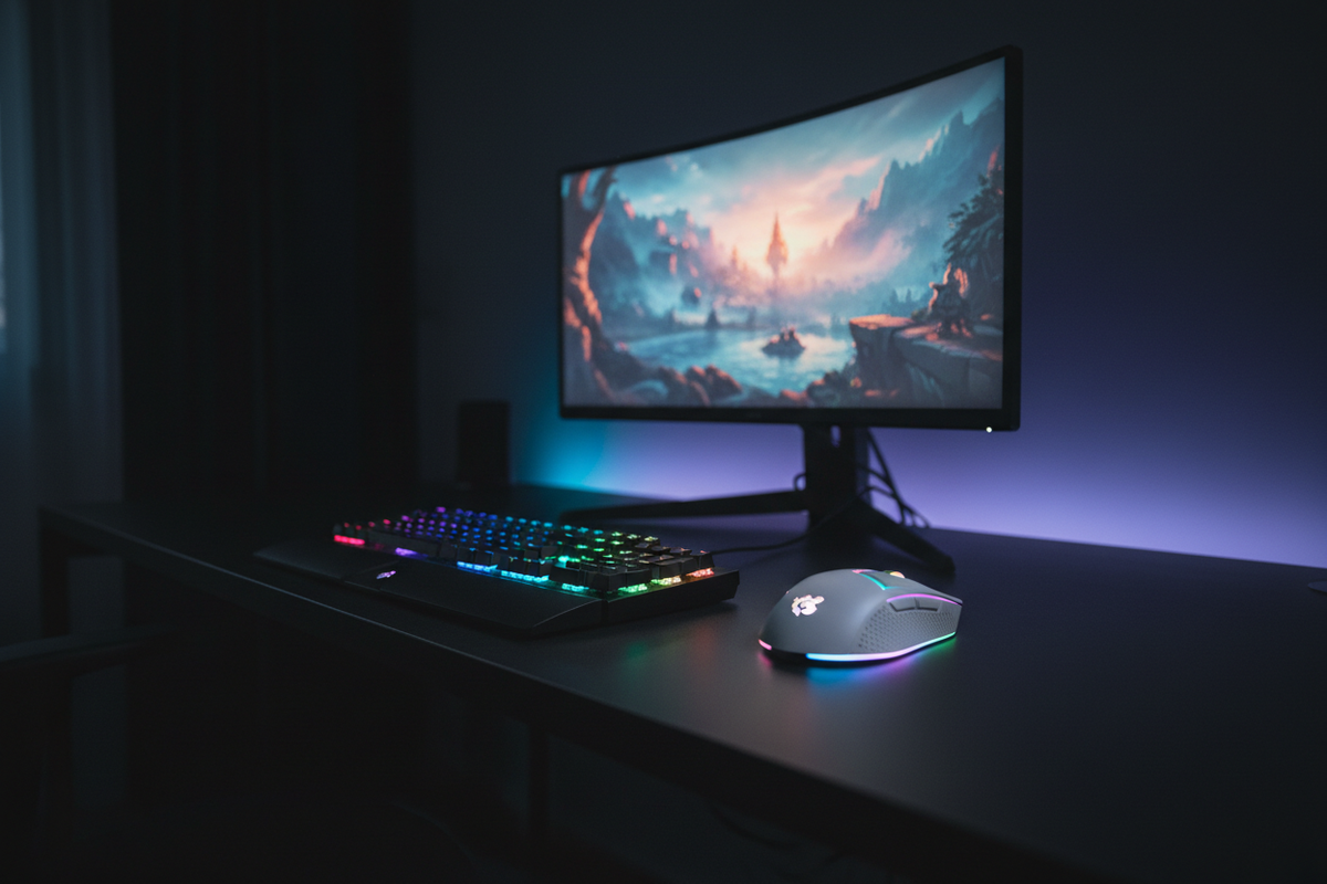 RGB Gaming Desk Setup